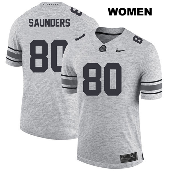 Ohio State Buckeyes Women's C.J. Saunders #80 Gray Authentic Nike College NCAA Stitched Football Jersey EJ19P01GF